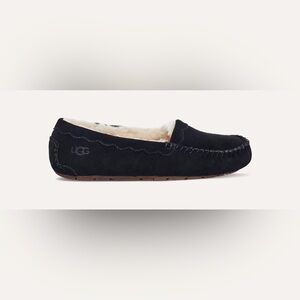UGG, Scalloped Moc Slippers, Black, US 5, NWOT